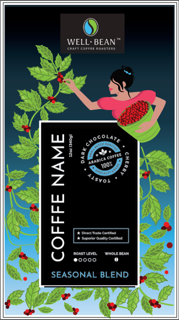 Design Illustration par Vogue6 pour Well-Bean Coffee Roaster | Design #26886440