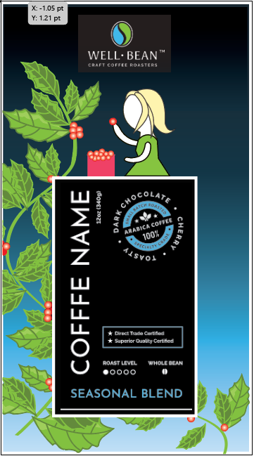 Illustration Design by Vogue6 for Well-Bean Coffee Roaster | Design #26891367