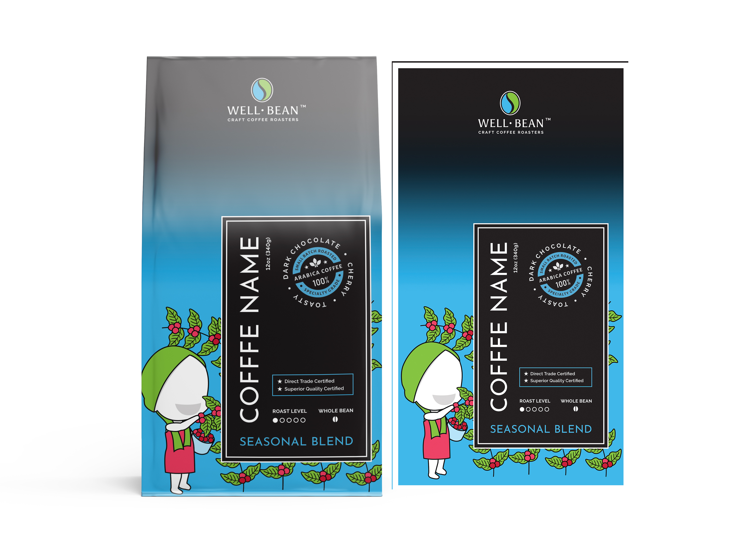 Diseño Con Ilustración por adjeiiBlack para Well-Bean Coffee Roaster | Diseño #26848560