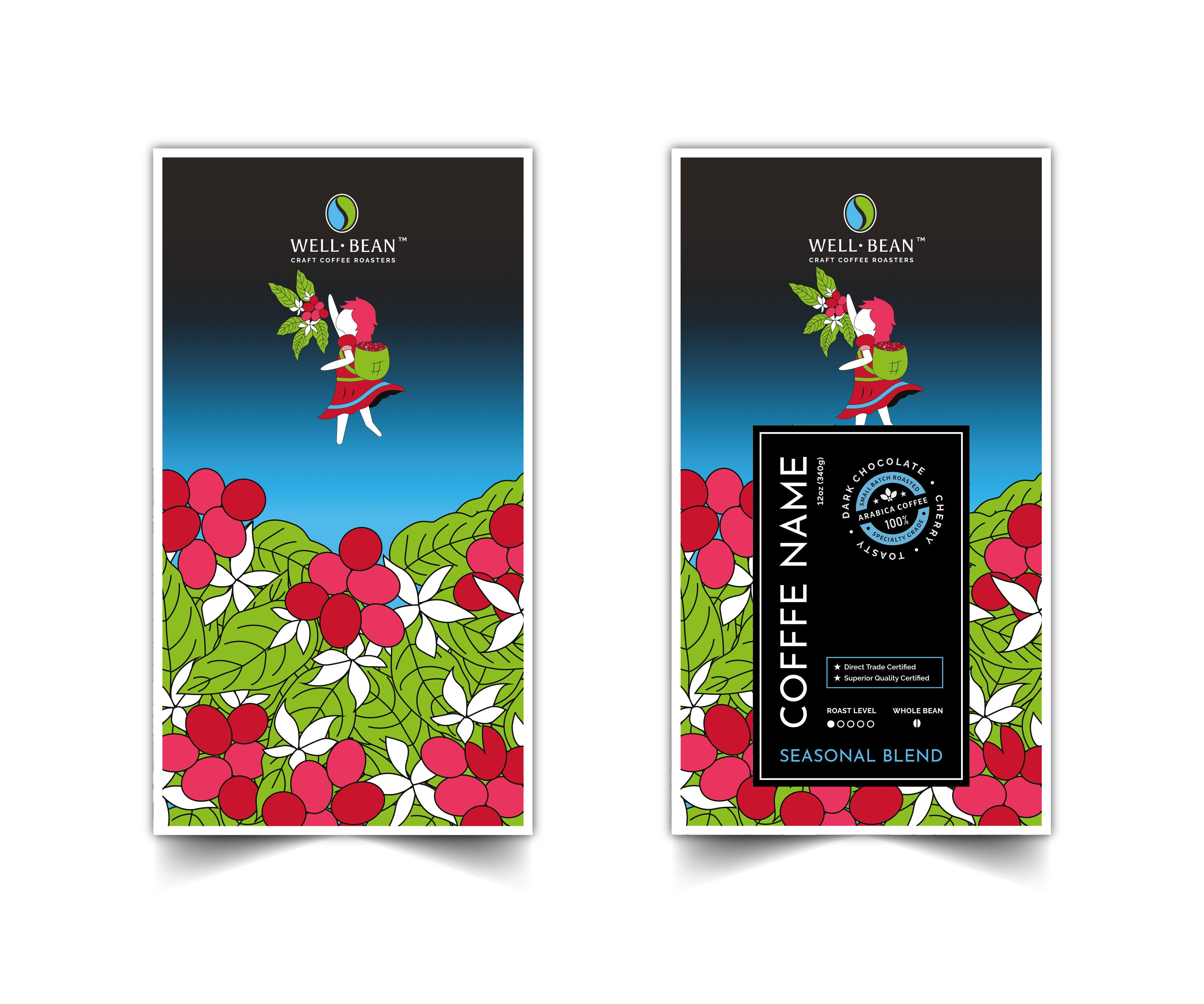 Illustration-Design von Heshara für Well-Bean Coffee Roaster | Design #26869049