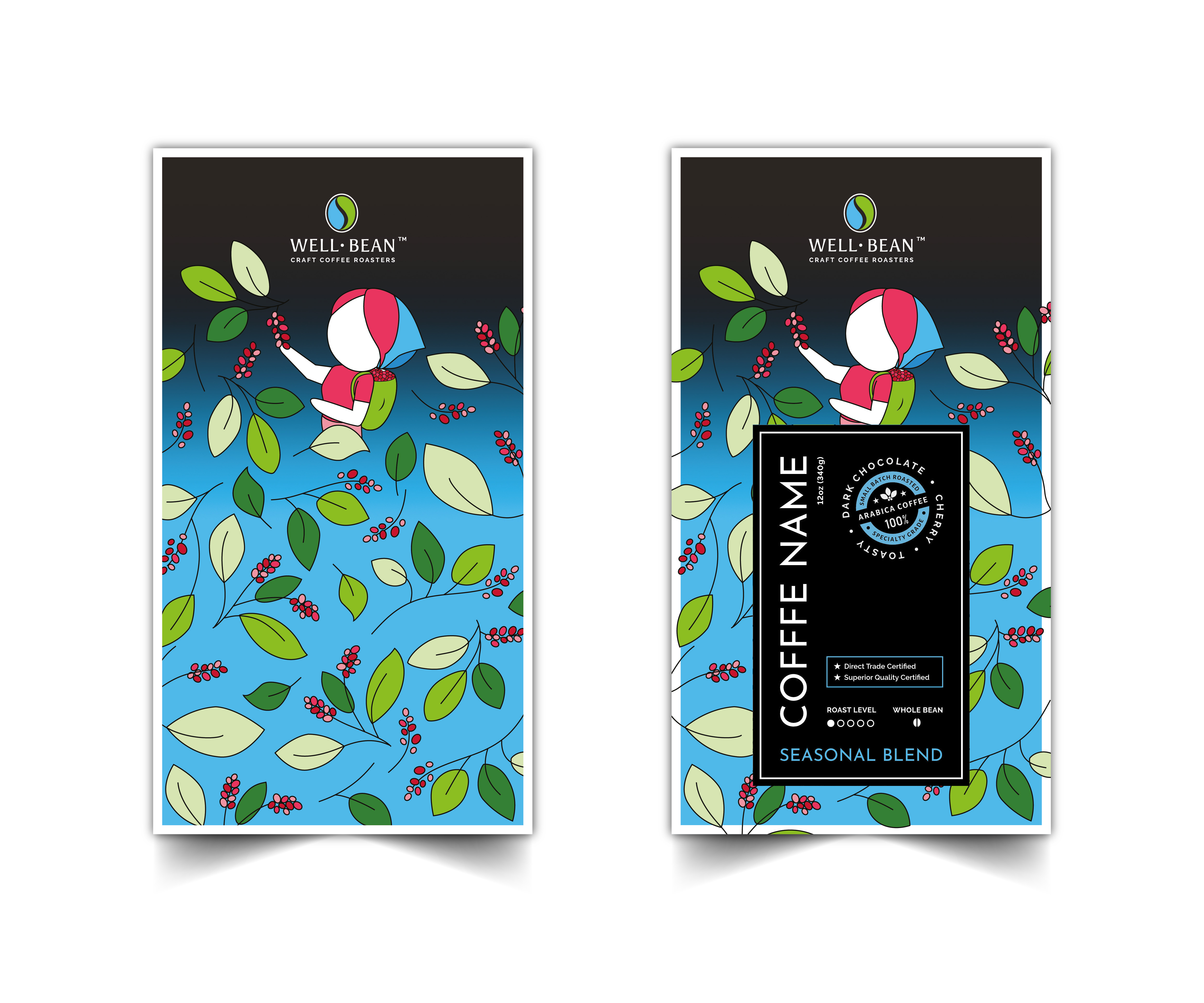 Illustration Design by Heshara for Well-Bean Coffee Roaster | Design #26885955