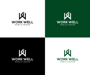 "WorkWell mobile rehab'  with the mobile rehab part being the slogan underneath | Logo Design by step forward 2