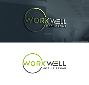 "WorkWell mobile rehab'  with the mobile rehab part being the slogan underneath | Logo Design by Mono.co