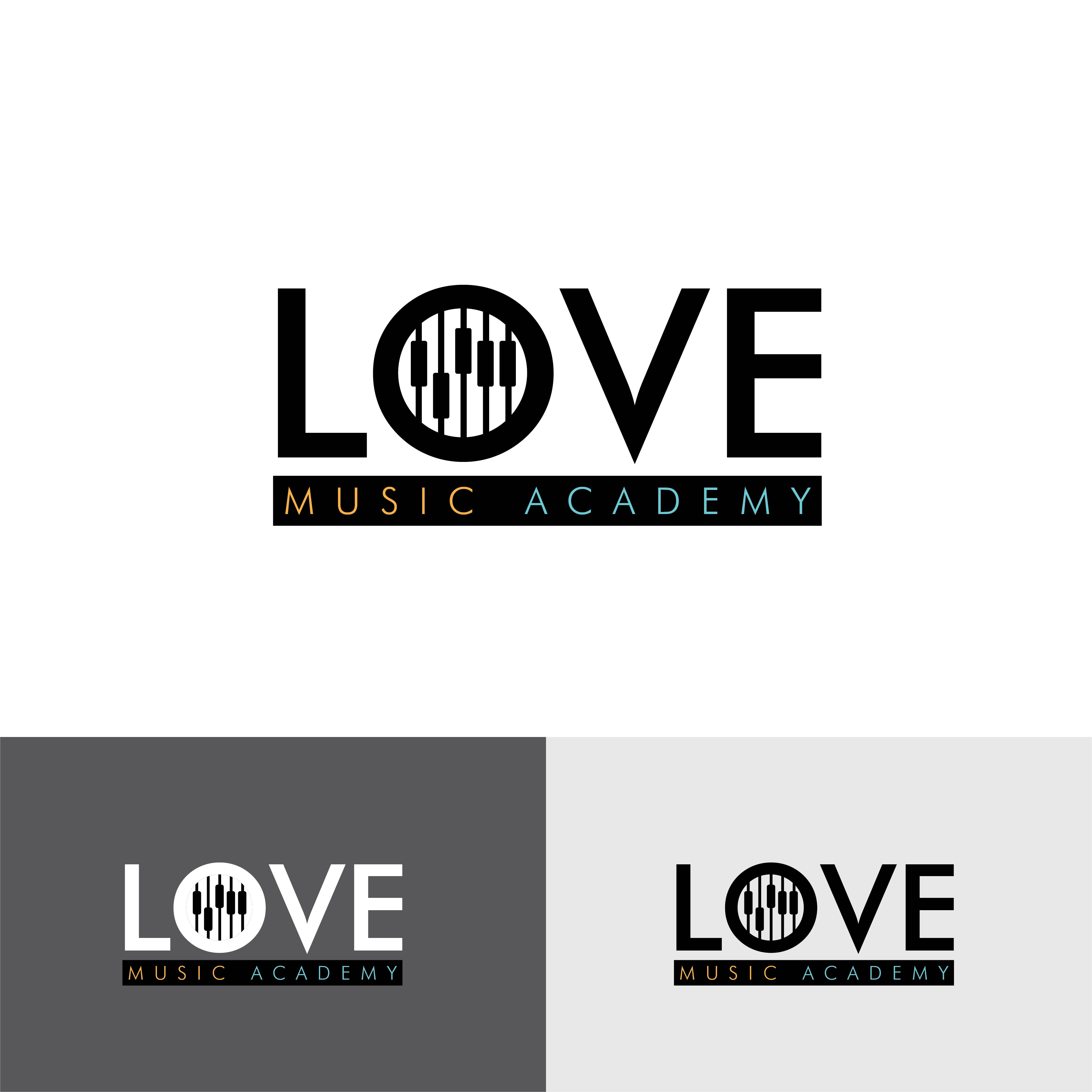 Bold, Colorful Logo Design for Love Music Academy by GayanDesign
