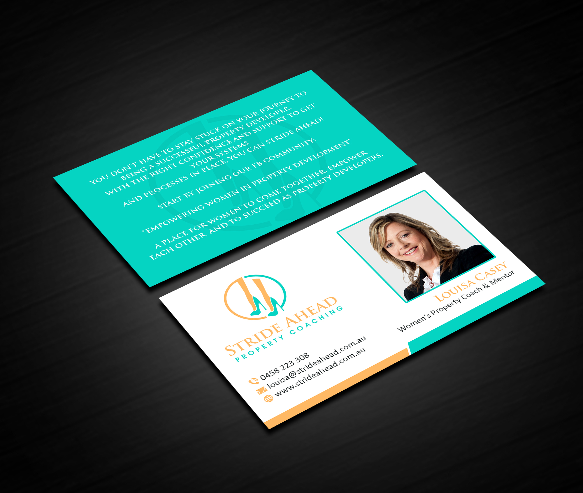 Logo and Business Card Design by Creations Box 2015 for Stride Ahead Property Coaching | Design #26822137