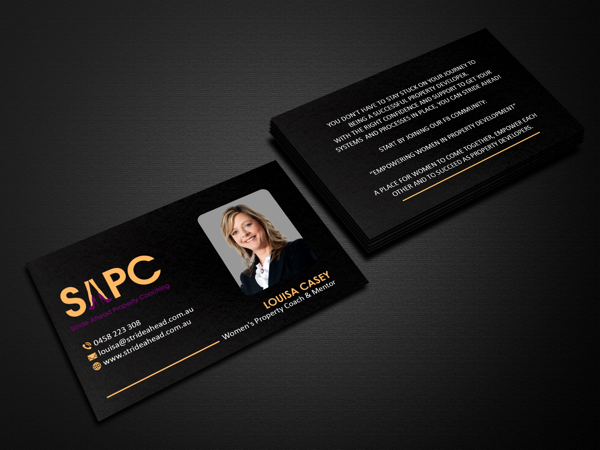 Logo and Business Card Design by Creations Box 2015 for Stride Ahead Property Coaching | Design #26822628