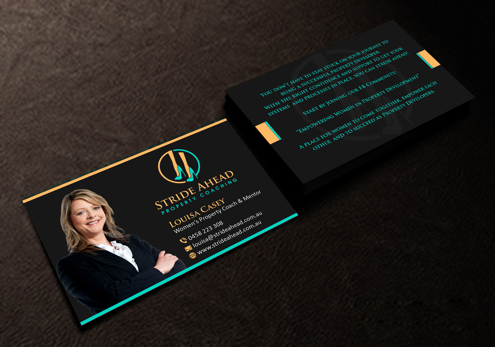 Logo and Business Card Design by Creations Box 2015 for Stride Ahead Property Coaching | Design #26822642