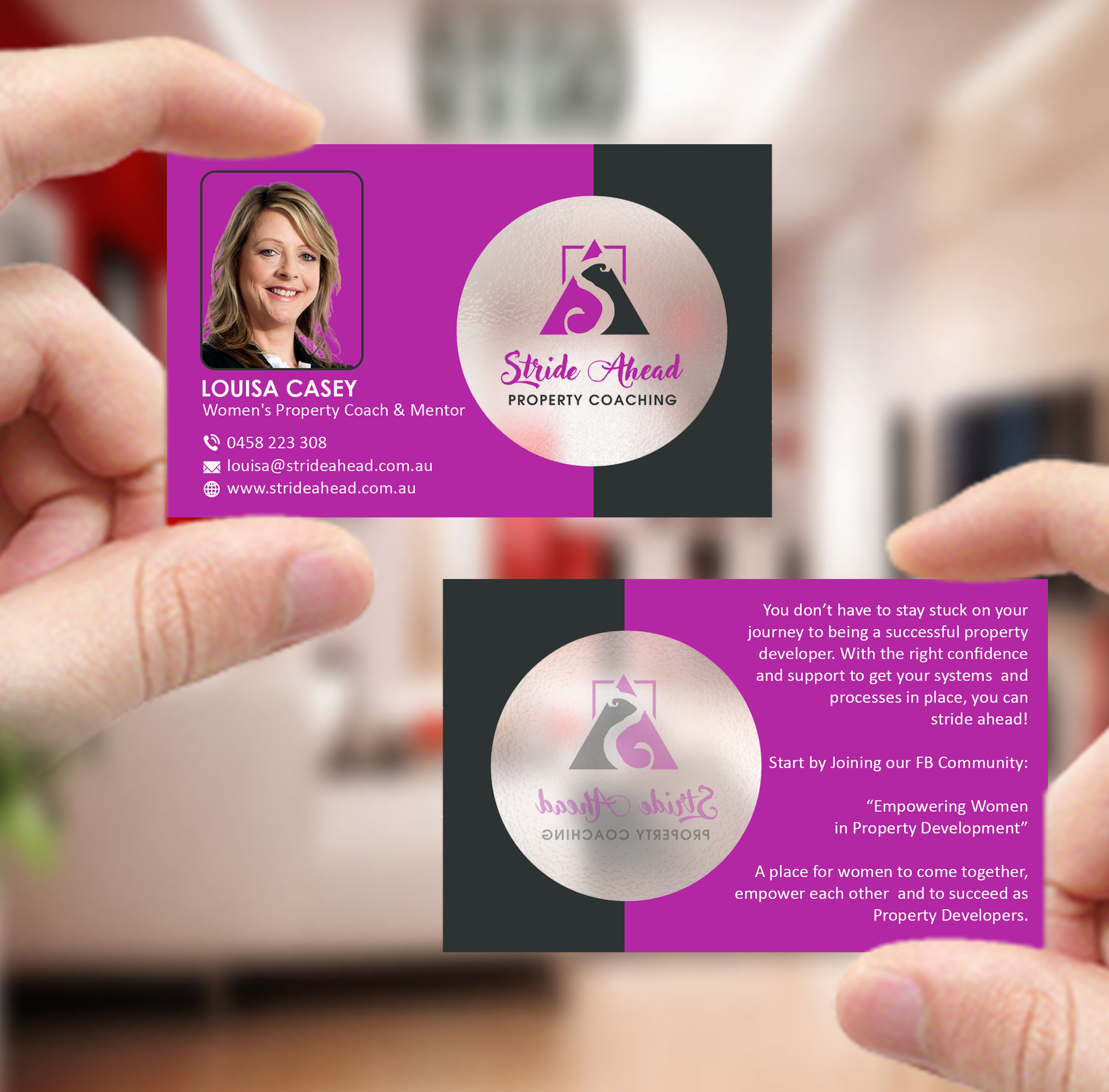 Logo- und Visitenkarten-Design von Creations Box 2015 für Stride Ahead Property Coaching | Design #26824450