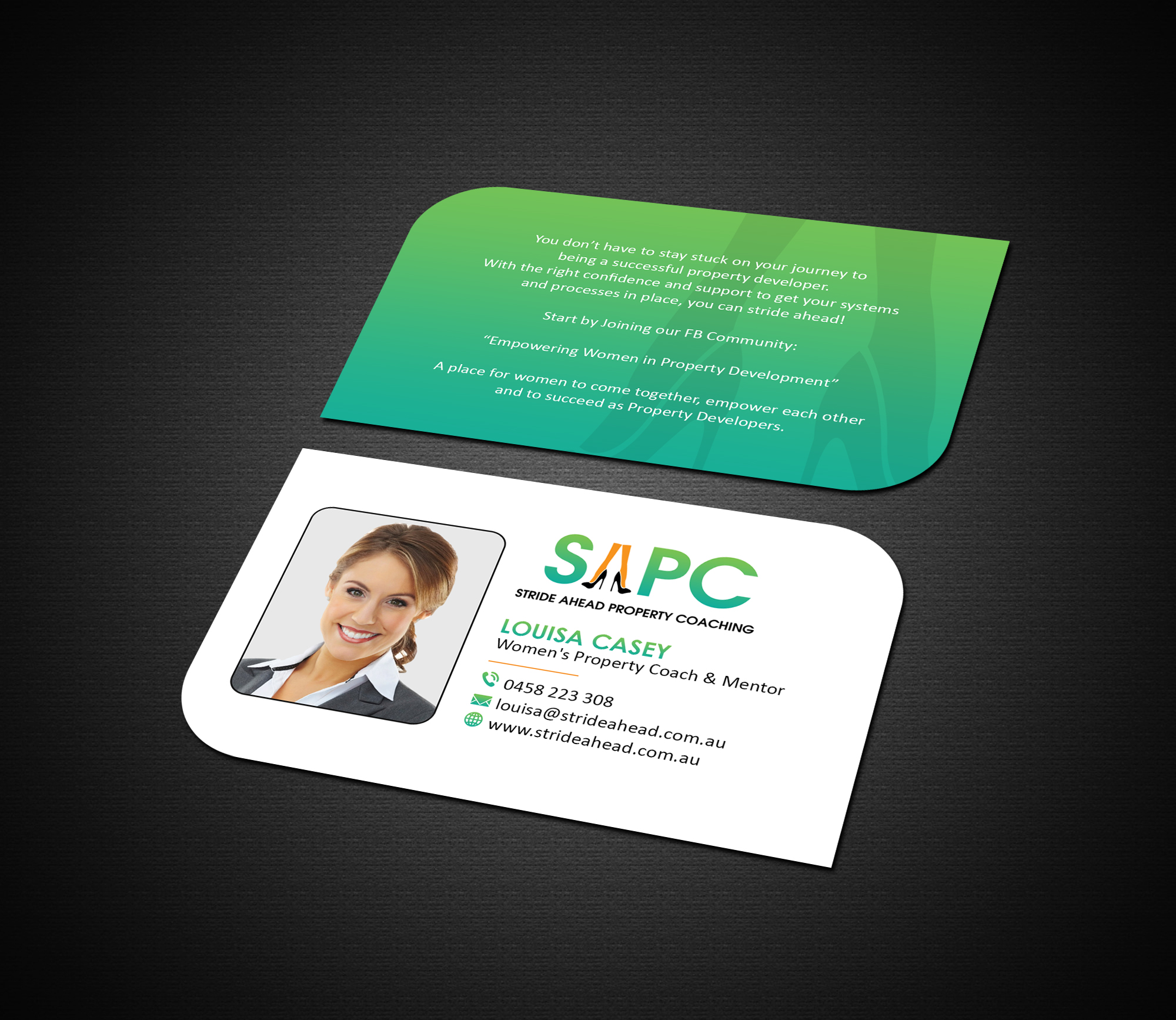 Logo and Business Card Design by Creations Box 2015 for Stride Ahead Property Coaching | Design #26824453