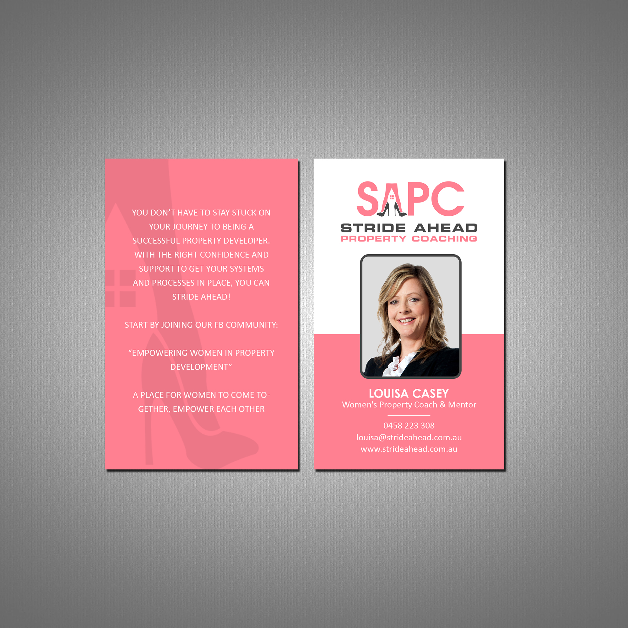 Logo and Business Card Design by Creations Box 2015 for Stride Ahead Property Coaching | Design #26831394