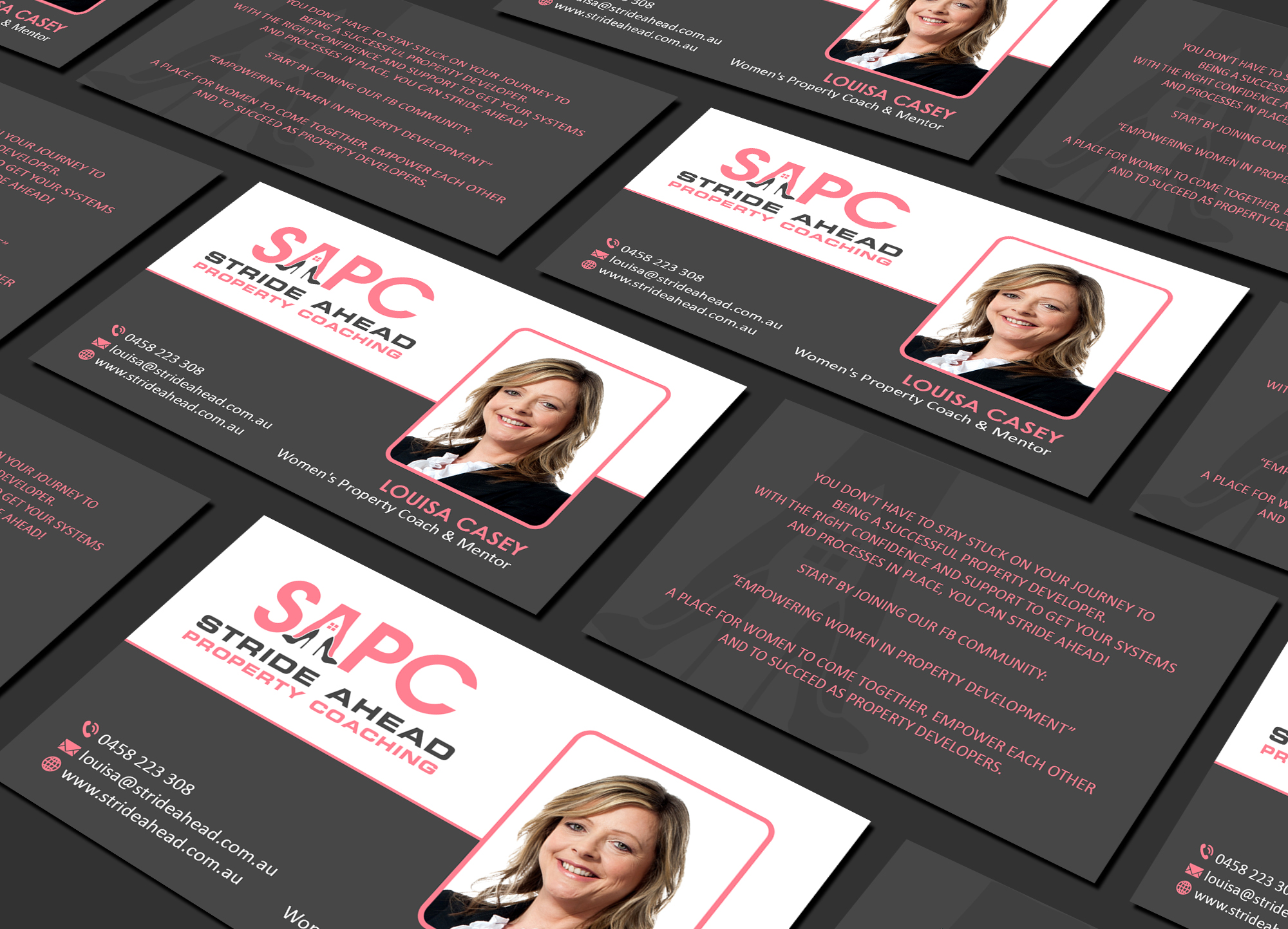 Logo and Business Card Design by Creations Box 2015 for Stride Ahead Property Coaching | Design #26831395