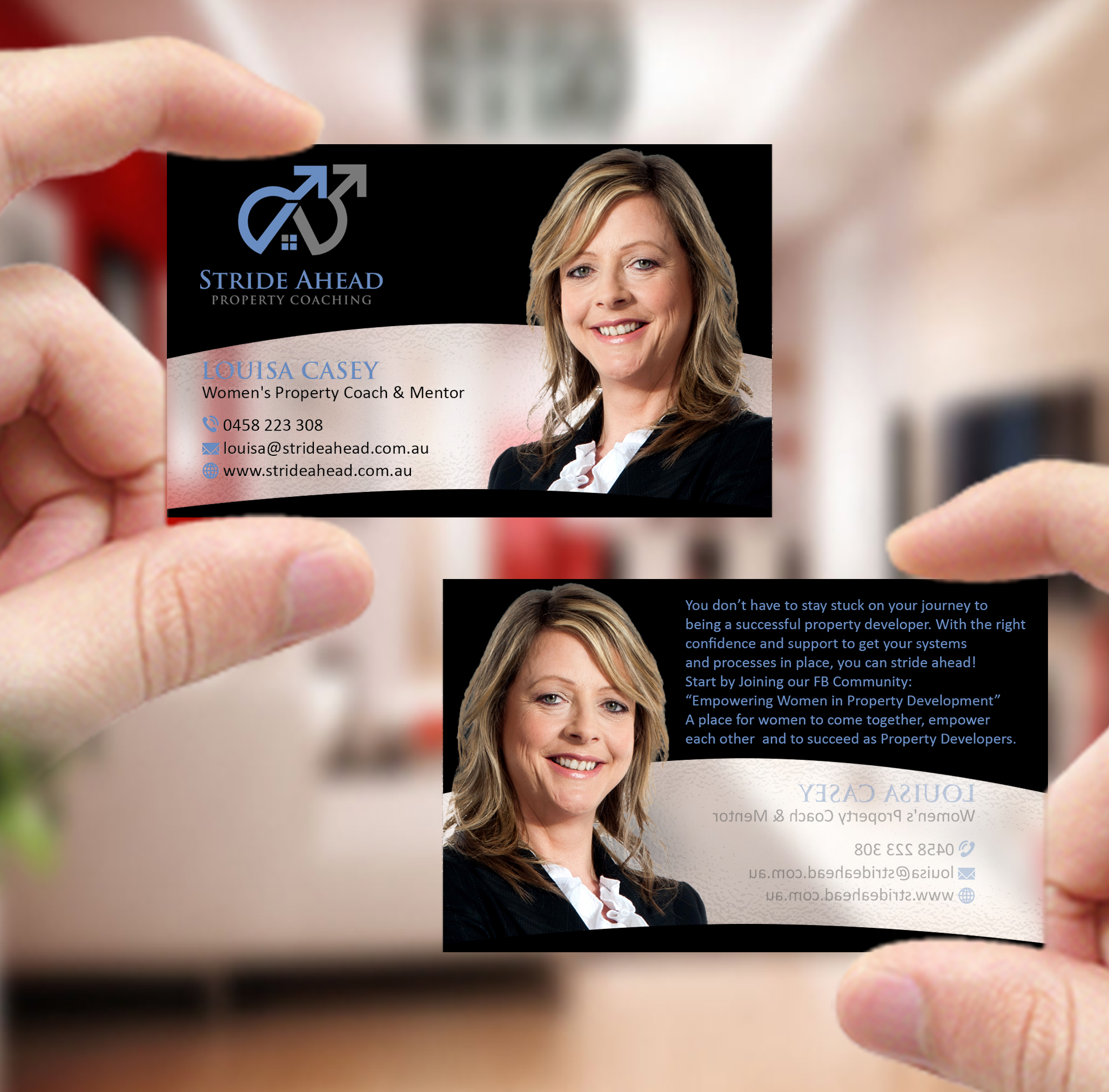 Logo and Business Card Design by Creations Box 2015 for Stride Ahead Property Coaching | Design #26831405