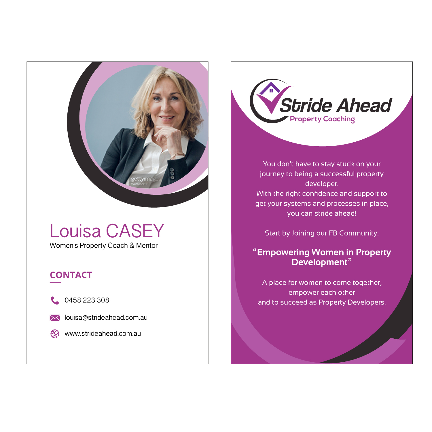 Logo and Business Card Design by vigie for Stride Ahead Property Coaching | Design #26820724
