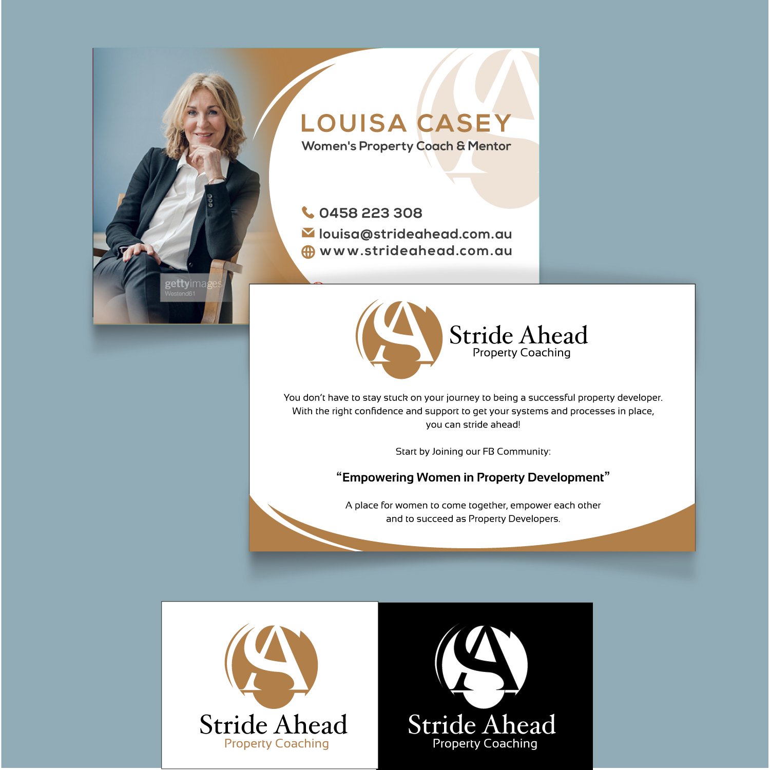 Logo and Business Card Design by vigie for Stride Ahead Property Coaching | Design #26822411