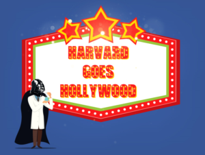 Illustration to promote a webinar on linkedin with the title "Harvard goes Hollywood" | Infographic Design by Sarina.dsg