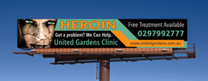 United Gardens addiction treatment Billboard | Werbetafel-Design von Maestroto