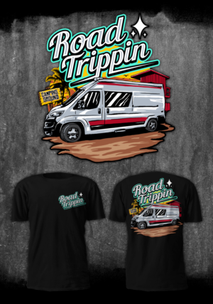 Road Trippin Industry Campervans UK Business Needs A T Shirt Design | T-Shirt-Design von D'Mono