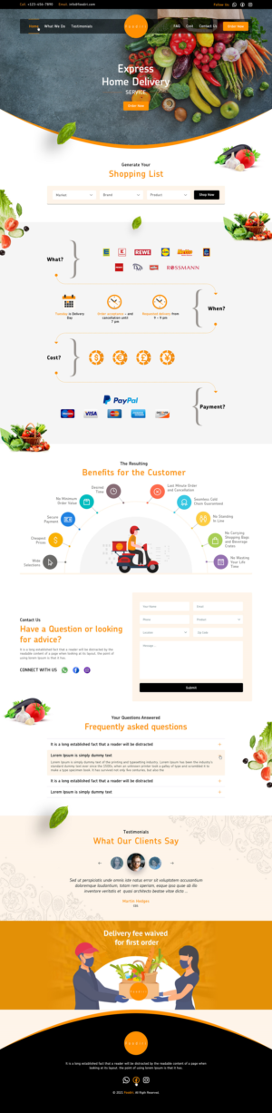 Landing page - Design Food Delivery | Diseño Web por Ved Web Services