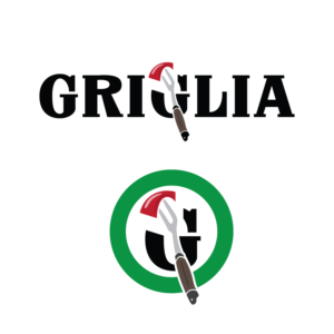 Griglia (first line) open fire italian kitchen (second line) | Logo Design by MT