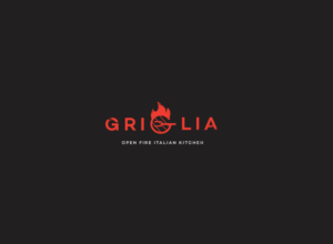 Griglia (first line) open fire italian kitchen (second line) | Logo Design by Hiccups Design