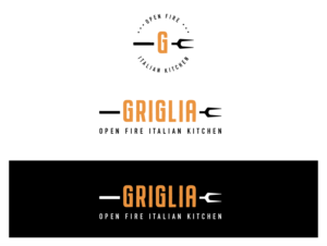 Griglia (first line) open fire italian kitchen (second line) | Logo Design by wonderland