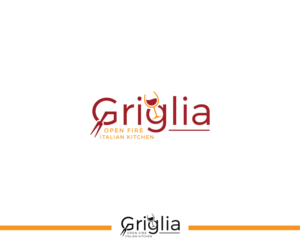 Griglia (first line) open fire italian kitchen (second line) | Logo Design by ecorokerz