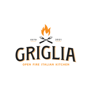 Griglia (first line) open fire italian kitchen (second line) | Logo Design by AlexMorisseau