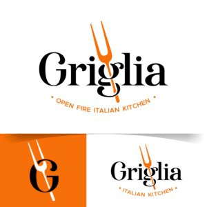Griglia (first line) open fire italian kitchen (second line) | Logo Design by ZeneFashions