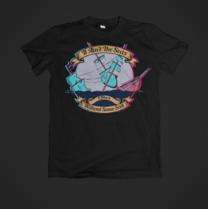 Salty Seas Pirate Graphic T-Shirt | Diseño de Camiseta por Pharsheed