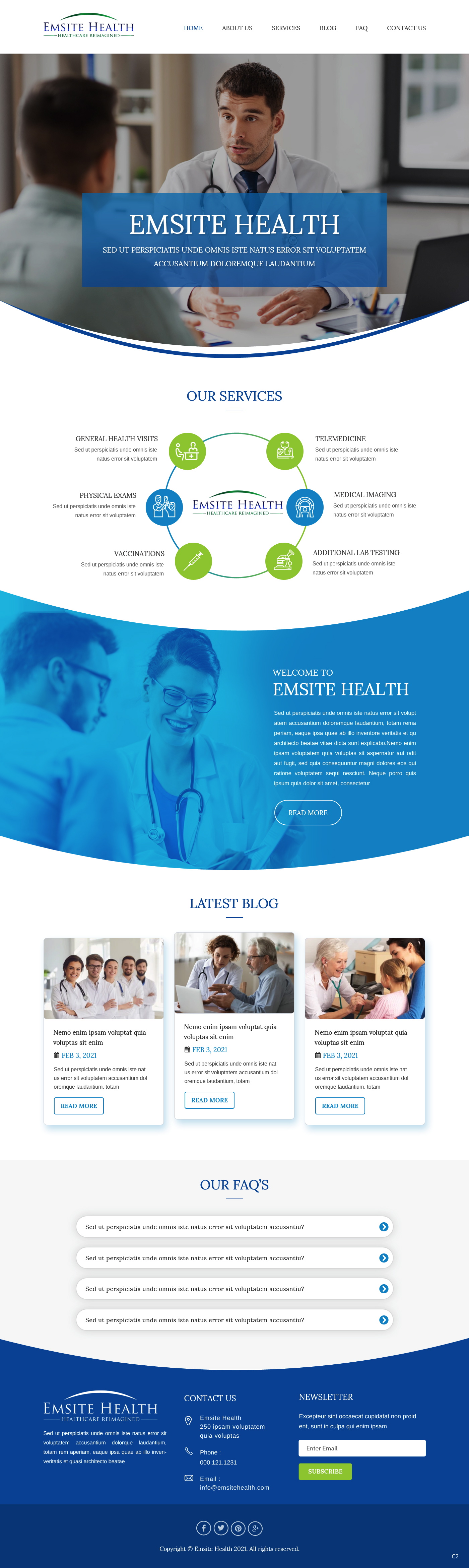 Wordpress Design by pb for Emsite Health | Design #26846109