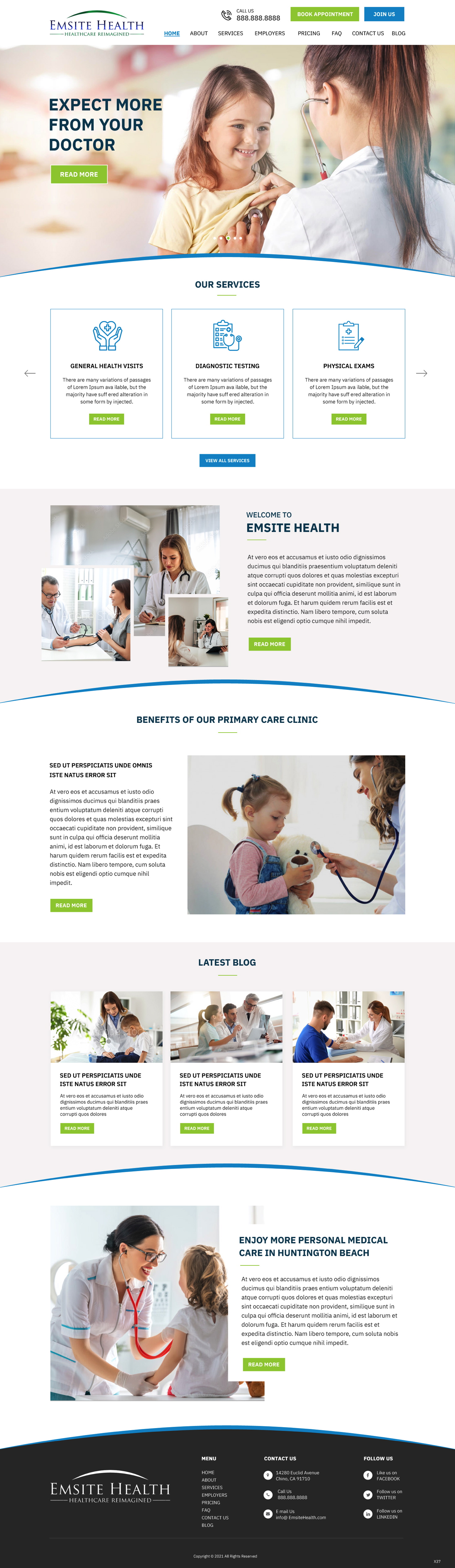 Wordpress Design by pb for Emsite Health | Design #26846115