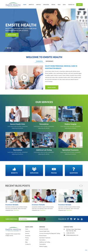 Emsite Health a direct primary care practice needs a beautiful and customer friendly website