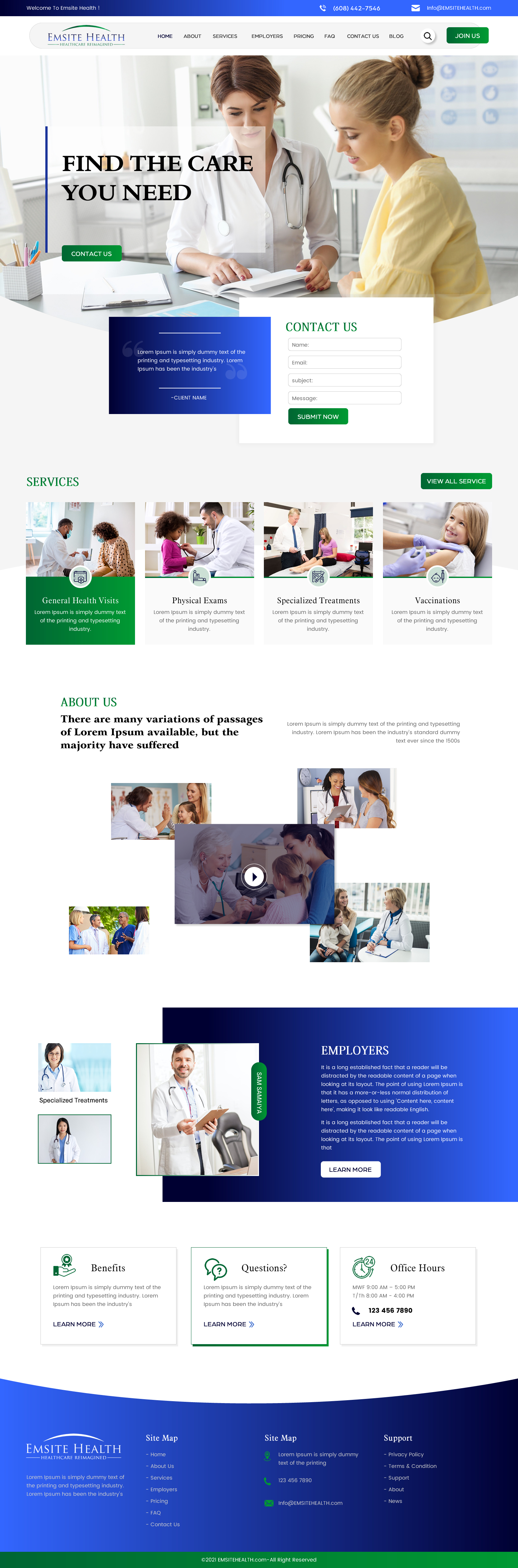 Wordpress Design by rightway for Emsite Health | Design #26847745