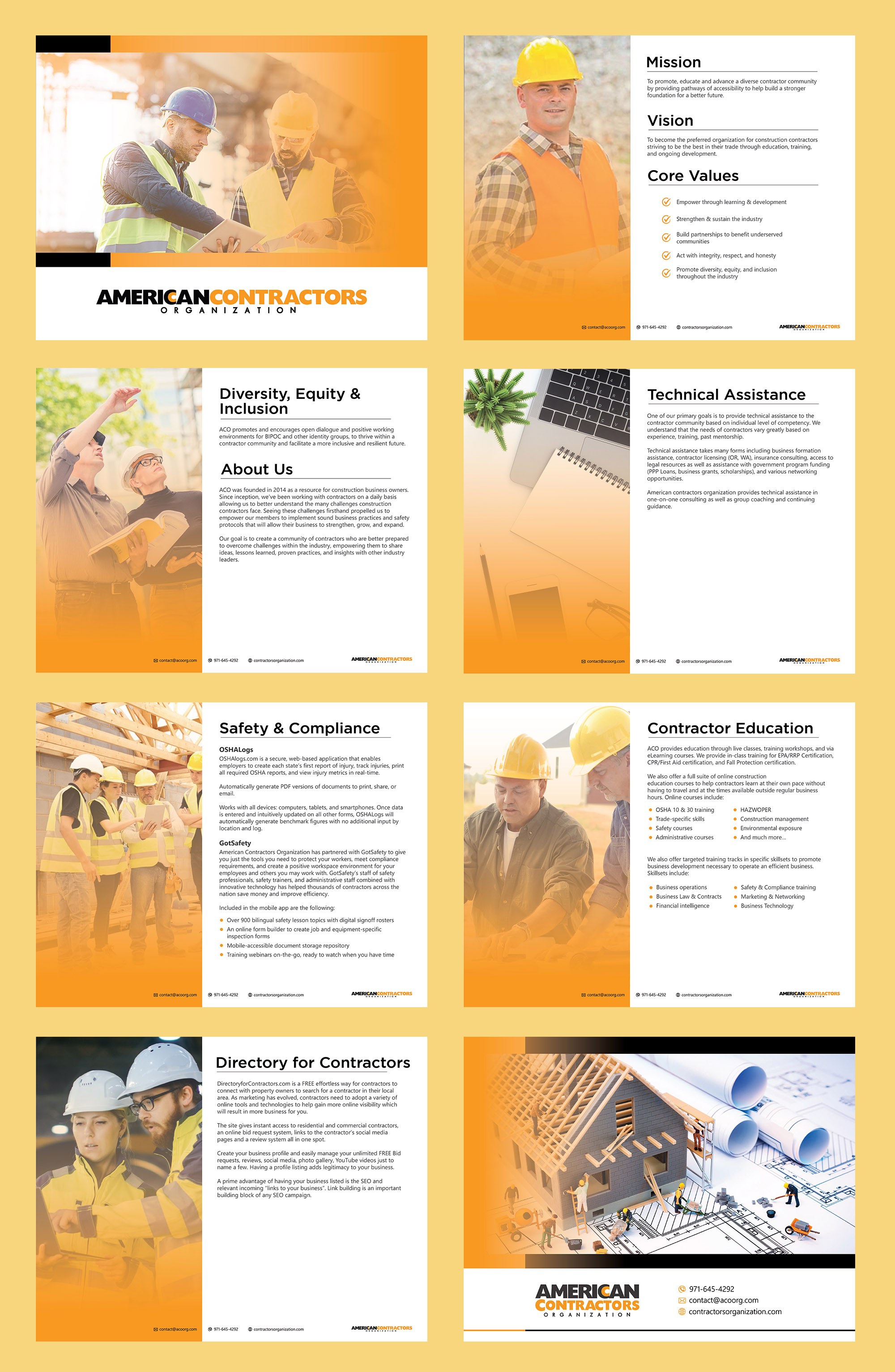 Brochure Design by JanuXart for American Contractors Organization  | Design #26854034