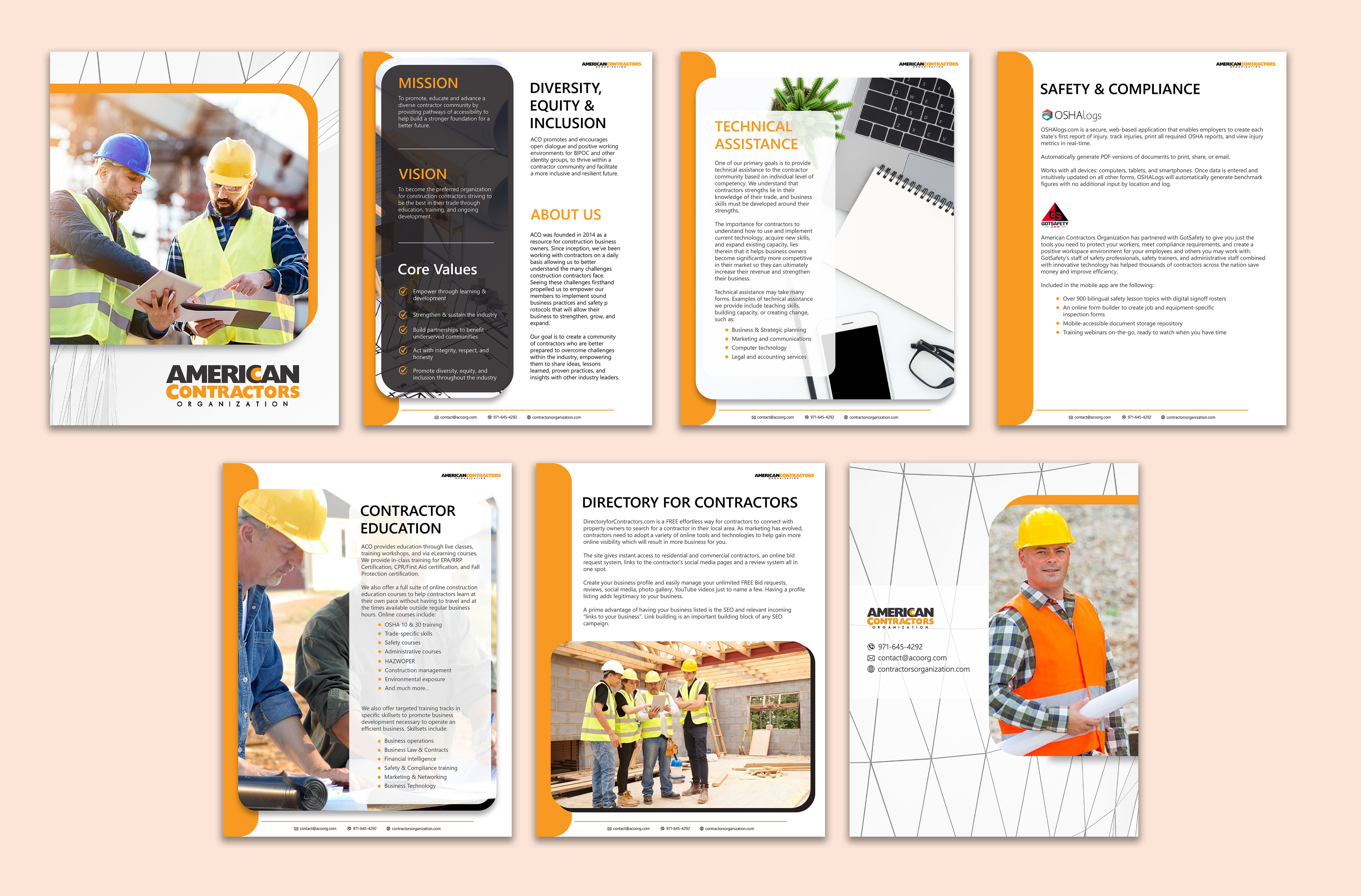 Brochure Design by JanuXart for American Contractors Organization  | Design #26857953