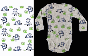 Sheep in watercolor style for Baby rompers | Diseño de Camiseta por Feni:)
