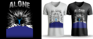 Tshirt design for clothing brand: ALONE | Diseño de Camiseta por Al Pech
