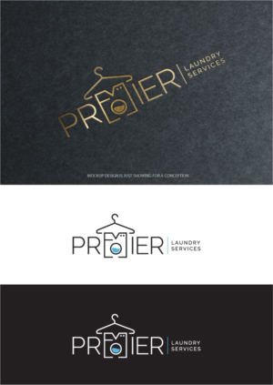PREMIER in big letters and LAUNDRY SERVICES in smaller kind of like a slogan. | Logo Design by somani