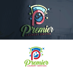PREMIER in big letters and LAUNDRY SERVICES in smaller kind of like a slogan. | Logo Design by Graphic Bricks