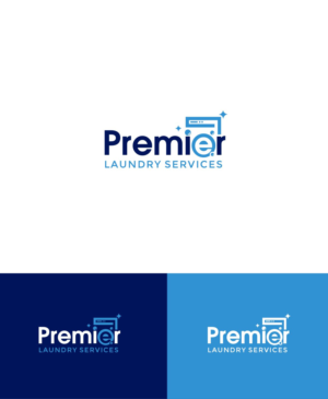 PREMIER in big letters and LAUNDRY SERVICES in smaller kind of like a slogan. | Diseño de Logo por ecorokerz