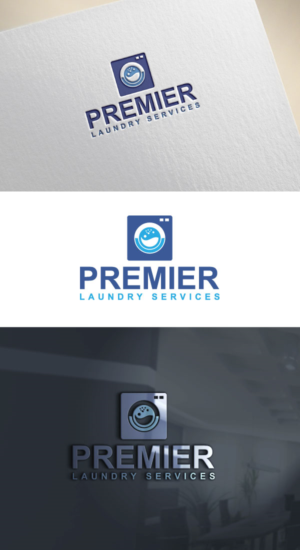 PREMIER in big letters and LAUNDRY SERVICES in smaller kind of like a slogan. | Logo Design by aishwarya....