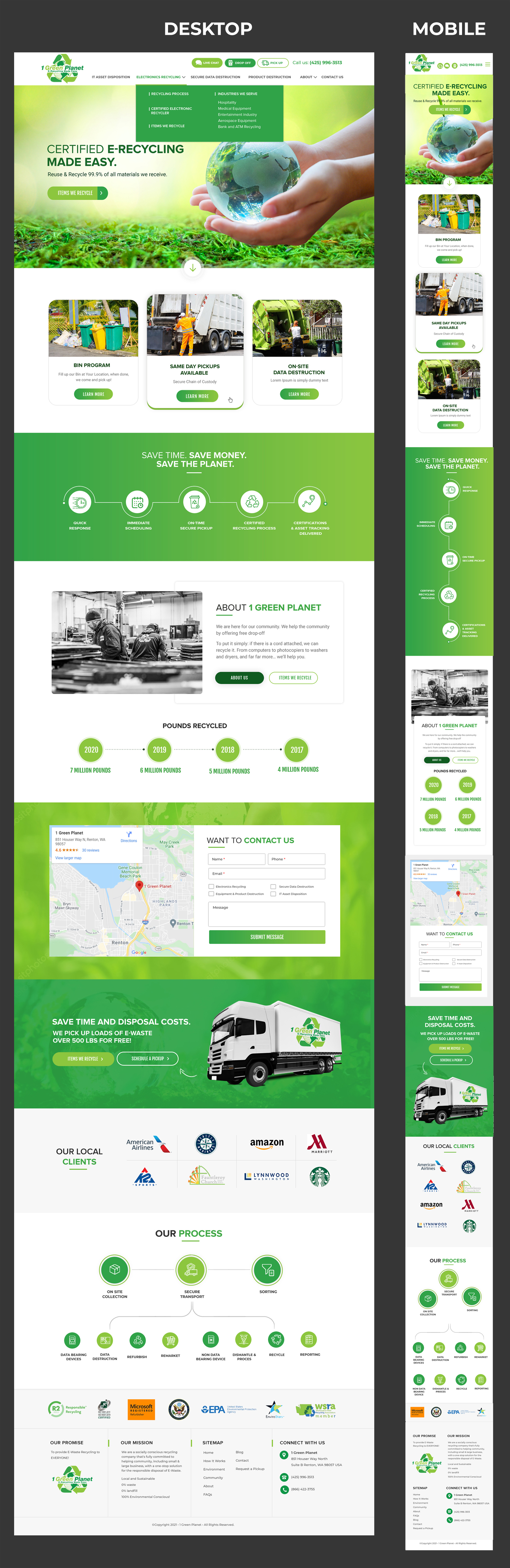 Web Design by Blue Sparrow for 1 Green Planet | Design: #26871760