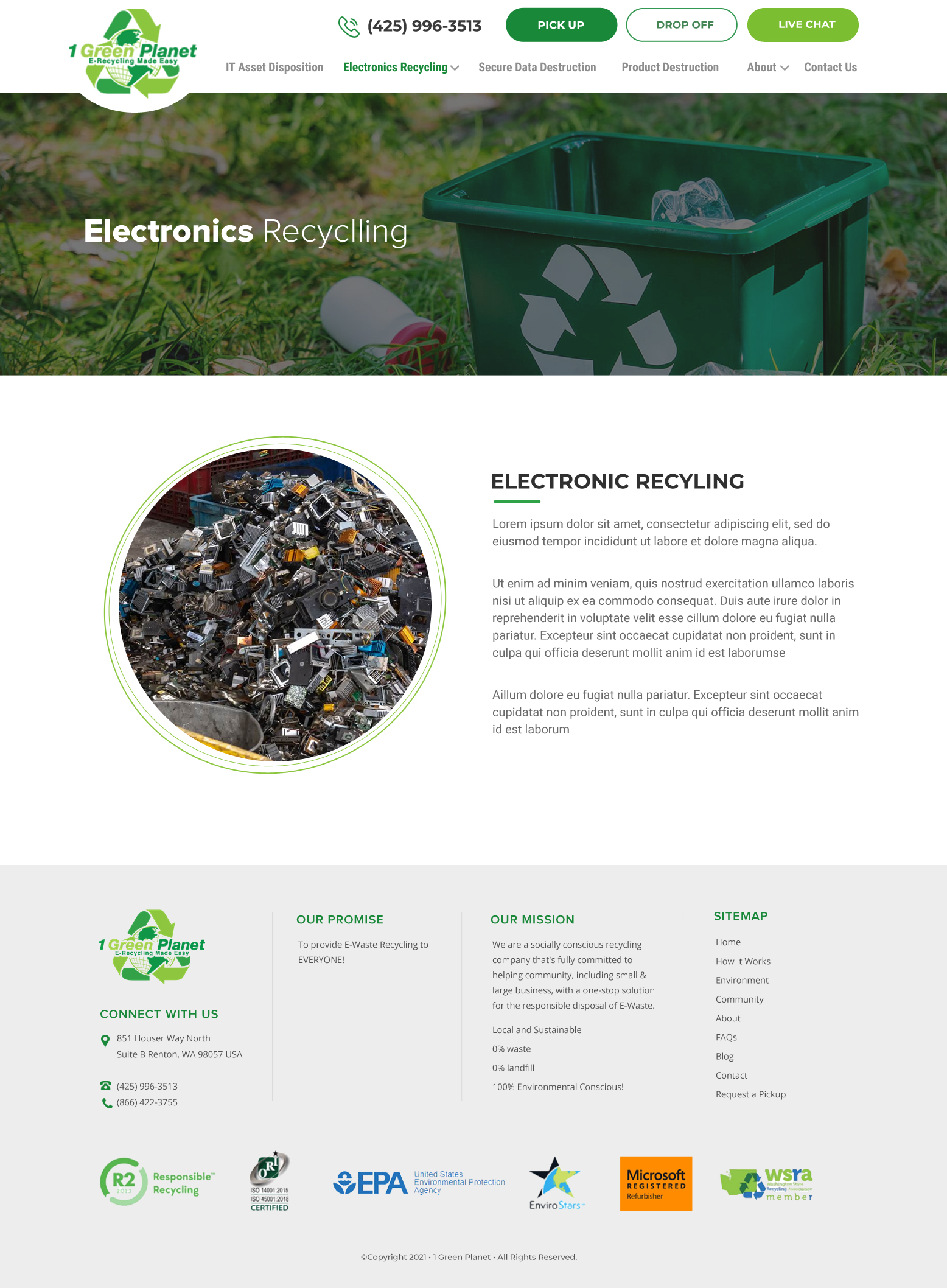 Web Design by Blue Sparrow for 1 Green Planet | Design #27095131