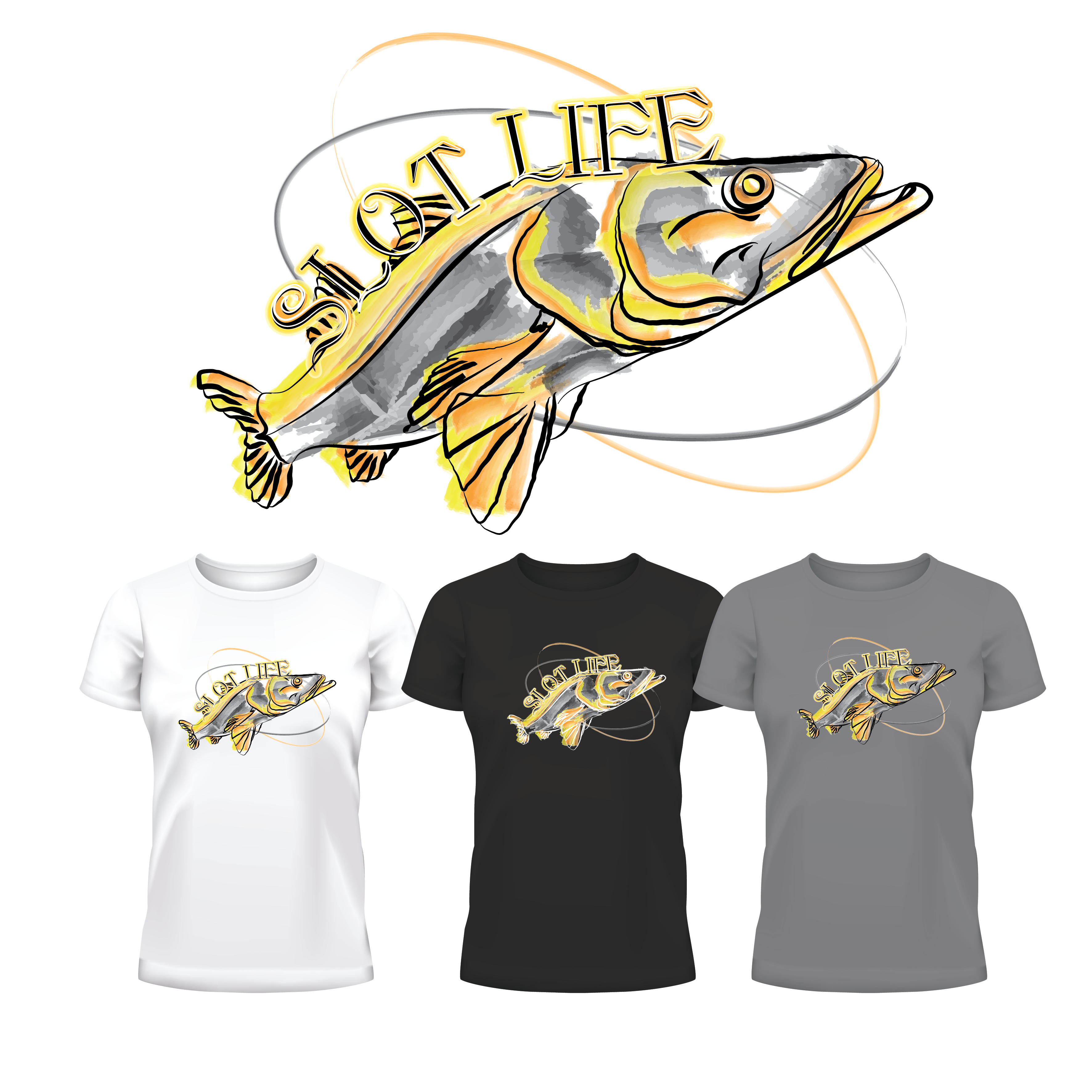 T-shirt Design by Wanda.G for Salty Custom Rods and Repairs L.L.C | Design #26872898