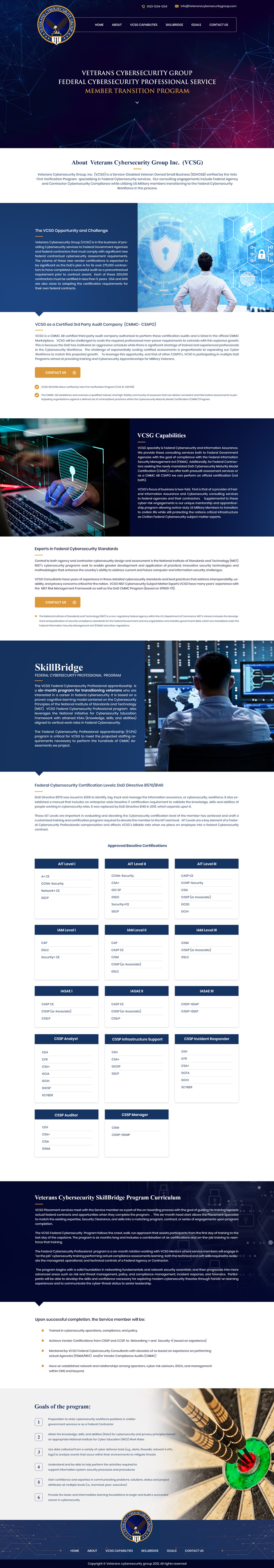 Web Design par Sandaruwan pour Veterans Cybersecurity Group, Inc. | Design #26861916