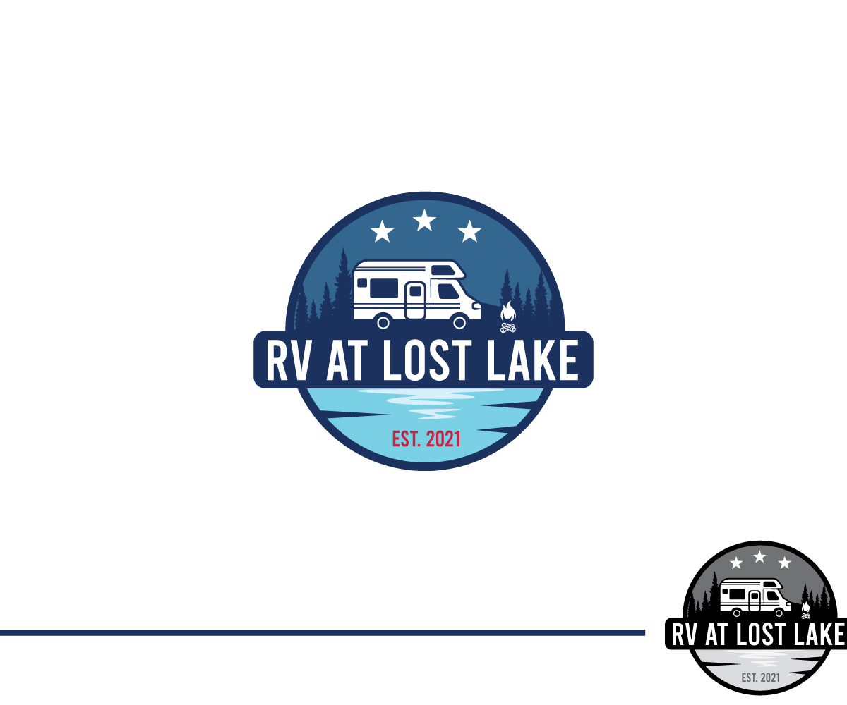 Logo Design by Fat Bat Man for RV at Lost Lake | Design #26874795