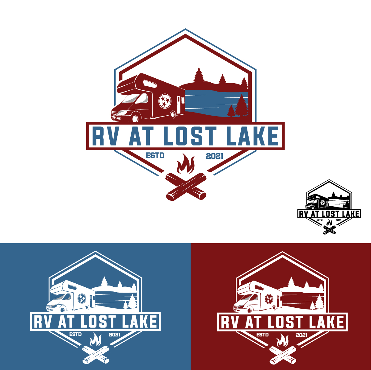 Logo Design by fly  design for RV at Lost Lake | Design #26877459
