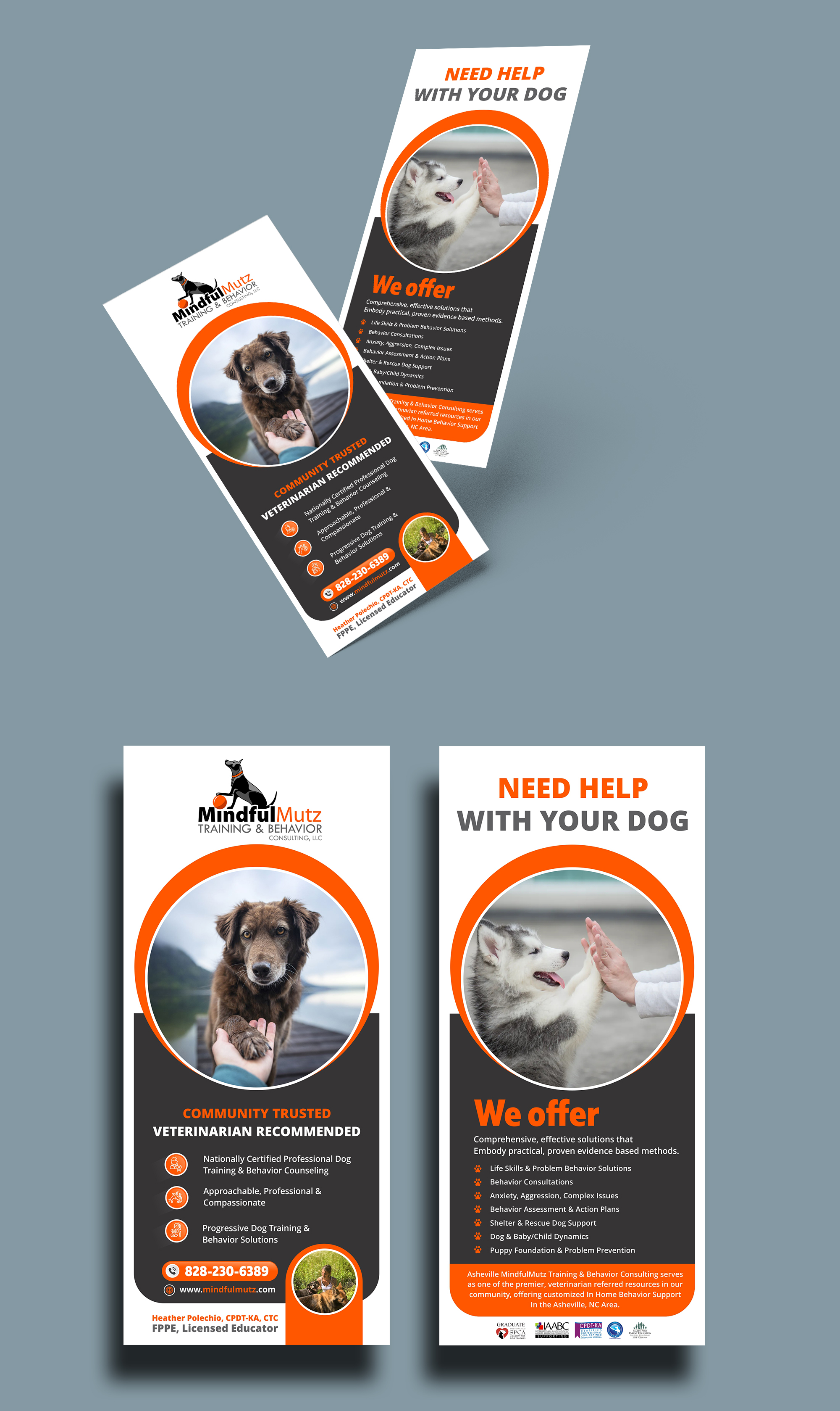 Diseño de Tarjeta por Fat Bat Man para MindfulMutz Training & Behavior Consulting llc | Diseño #26886167