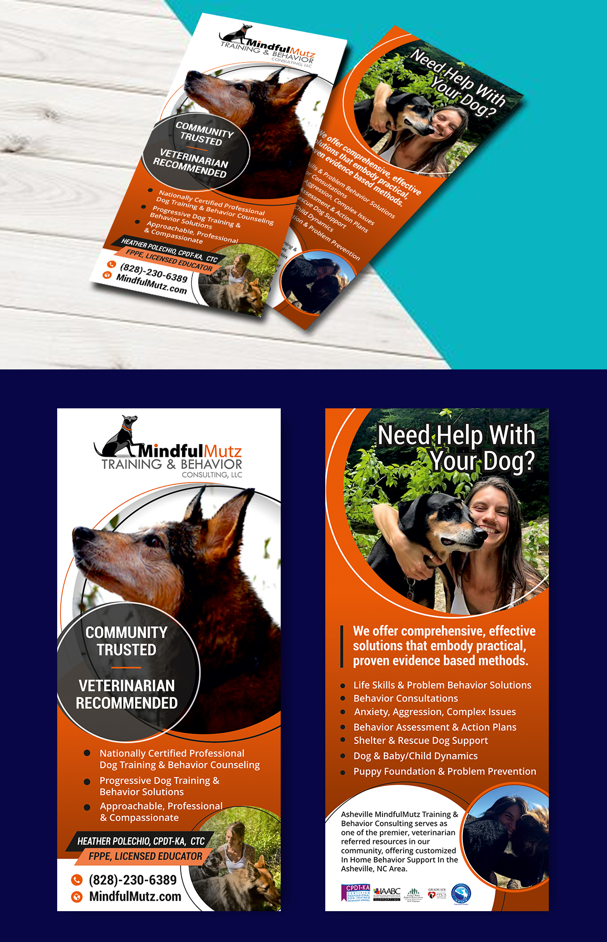 Card Design by ecorokerz for MindfulMutz Training & Behavior Consulting llc | Design #26876445