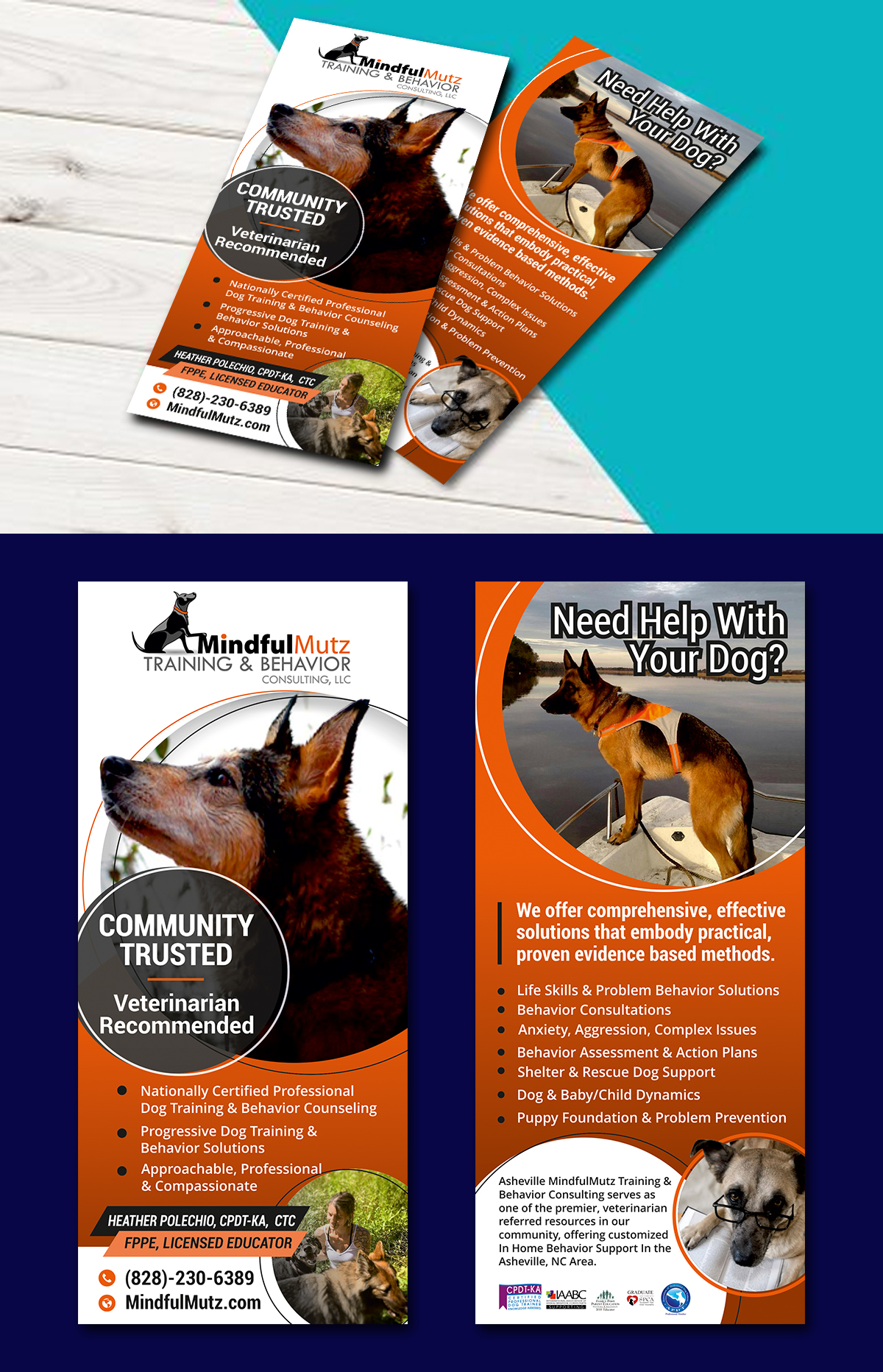 Card Design by ecorokerz for MindfulMutz Training & Behavior Consulting llc | Design #26880354